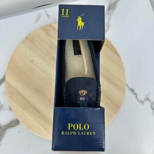 Polo Ralph Lauren Polo Bear American Navy Moccasin Slippers Size 11 Womens